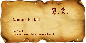 Namer Kitti névjegykártya